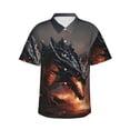 thumbnail image 1 of Balery Fiery Black Dragon Attack Camisas hawaianas de manga corta para hombre, camisas playeras de corte holgado, camisas de vacaciones con botones,X-Large, 1 of 7