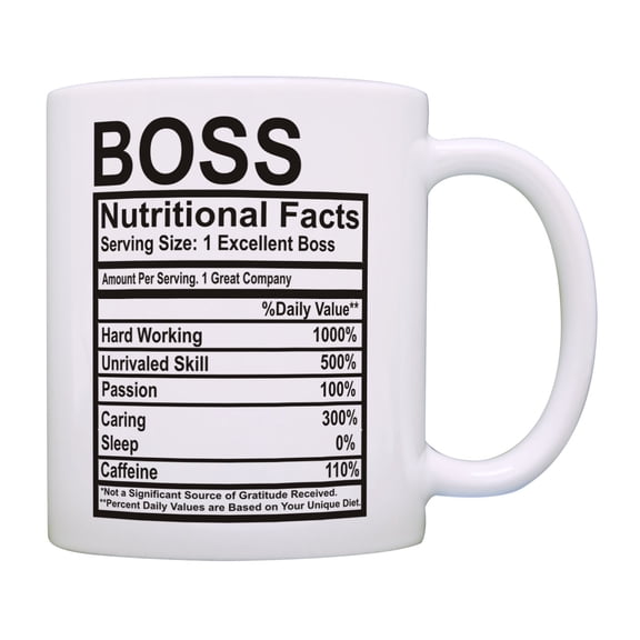 ThisWear Boss Coffee Mug Boss Nutritional Facts Mug Boss Cup Manger Mug Supervisor Coffee Mug