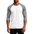 thumbnail image 2 of Fabrcox 3/4 Sleeve Shirts for Men Raglan Crew Neck Baseball Shirts for Men Color Block Lightweight Going Out Running Workout Shirts for Men Gray XXXL, 2 of 5