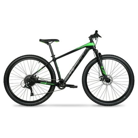 29" Hyper Carbon Fiber Mountain Bike, Black/Green, Adults Age 13 