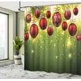 thumbnail image 5 of Ambesonne Christmas Shower Curtain, New Year Design Party, 69"Wx75"L, Green Red, 5 of 5