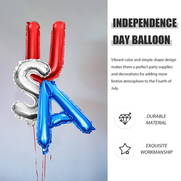 KONTONTY 12pcs American Decorations for Party Foil Balloon Set for Holiday Decoration Balloons