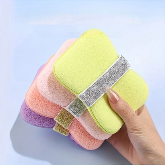 Soap Saver Pouch Bath Sponge Exfoliating Shower Pouf with Rope for Hanging Ultra Soft Scrubbing and Lathering Non-Slip Design Durable for Adults Home Spa Gift Idea