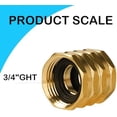 thumbnail image 3 of Garden Hose Adapter, 2 Pack 3/4 Inch Solid Brass Heavy Duty Hose Connector, Female to Female Connector Repair Fittings with 4 Extra Washers$$Garden & Patio, 3 of 7