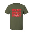 thumbnail image 2 of Wild Bobby Pray On It Pray Over It Pray Through It Inspirational/Christian Men Graphic Tee, Military Green, 4X-Large, 2 of 6