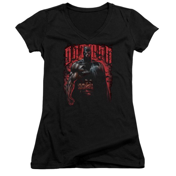 Batman Red Knight Junior Women's T-Shirt V-Neck Black