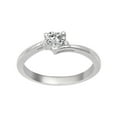 thumbnail image 1 of 925 Argent Sterling Blanc CZ 4MM Forme de Coeur Délicate Femmes Anneau, 1 of 2