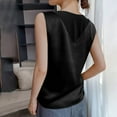 thumbnail image 4 of uublik Tank Tops Women Black Dressy Casual Blouses Sleeveless V Neck Silk Shirts, 4 of 5