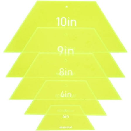 1set Half Hexagon Quilting Template 4/6/8/9/10inch Acrylic Quilting Ruler Allowance Templates Ruler for Hand Patchwork Machine Quilting Sewing Needlework Craft Green