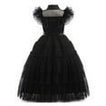 thumbnail image 2 of HAWEE Costume de Wednesday Addams pour Filles Robe d'Addams, Costumes d'Addams Robe de Fête Cosplay d'Halloween 4-13 Ans, 2 of 6