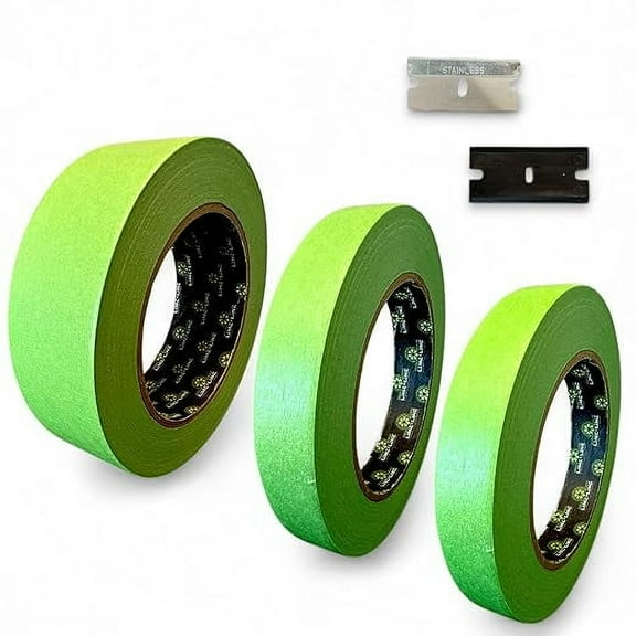 LiME LiNE Green Fineline Paper Masking Pinstriping Tape for Automotive Airbrushing Designs and Custom Painting- Combo Masking