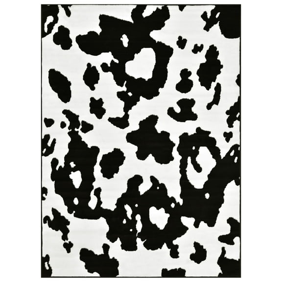 Allstar Rugs  Abstract Themed Polypropylene Area Rug 2' 0" x 6' 11" Runner/2' 0" x 6' 11" - Black