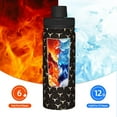 thumbnail image 5 of Picia Cow Skulls Pattern Water Bottle 18 oz Stainless Steel Insulated Bottles With Handle Leak Proof Gym Sport Water Jug BPA-free insulated kettle For Men Women Adults, 5 of 7