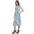 thumbnail image 3 of Moomaya Adjustable Fabric Belt Printed Lapel Collar Button Down Casual Dress, 3 of 5