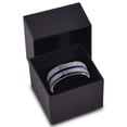 thumbnail image 3 of P. Manoukian Tungsten Wedding Band Ring 8mm for Men Women Purple Black Beveled Edge Brushed Polished Lifetime Guarantee Size 14, 3 of 4