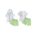 thumbnail image 2 of BemeyourBBs Toddler Terry Cloth Swim Cover Up Baby Boy Girl Swimsuit Trunks and Short Sleeve Coverup Towel Zipper Hoodies Top Seersucker Gingham Shorts Set Beach Bathing Suit Swimwear, 2 of 9