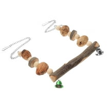 Bird Hanging Perch Wood Swing Toy for Parrot 1 Set Standing Swing Parrot Accessory