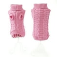 thumbnail image 1 of PetEquip Cat Sweater Small Dog Clothing Pet Outdoor Warm Coat Puppy Cable Knit Turtleneck Clothes - S - Pink, 1 of 1