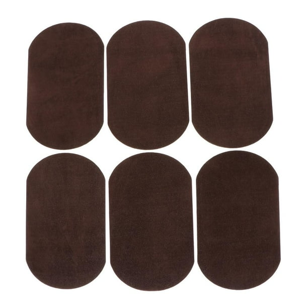 Parche de ante con aplique, codera, rodillera, parche ovalado, material para reparación de costura de prendas de vestir Marron oscuro