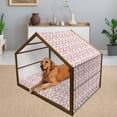 thumbnail image 2 of Nautical Pet House, Watercolor Art Marine Skull and Anchor with Roses Vintage Feminine Pattern, Outdoor & Indoor Portable Dog Kennel with Pillow and Cover, 5 Sizes, Pink Green White, by Ambesonne, 2 of 4