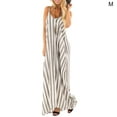 thumbnail image 1 of Baohd Été Femmes Strappy pour Cami Rayé Longue Robe Boho Maxi Gris M, 1 of 6