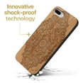 thumbnail image 3 of Case Yard Wooden Case Outside Soft TPU Silicone, Slim Fit Shockproof Wood Protective Phone Cover for Girls Boys Men and Women, Supports Wireless Charging Bohemian Flower Design case for iPhone-8-Plus, 3 of 7