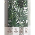 thumbnail image 7 of Green Palm Leaves Semi Sheer Curtains 84 Inch Length 2 Panels Set, Summer Tropical Leaf Vintage Sheer Kitchen Curtain Privacy Voile Window Curtain for Living Room Bedroom Rod Pocket Drapes, 7 of 7
