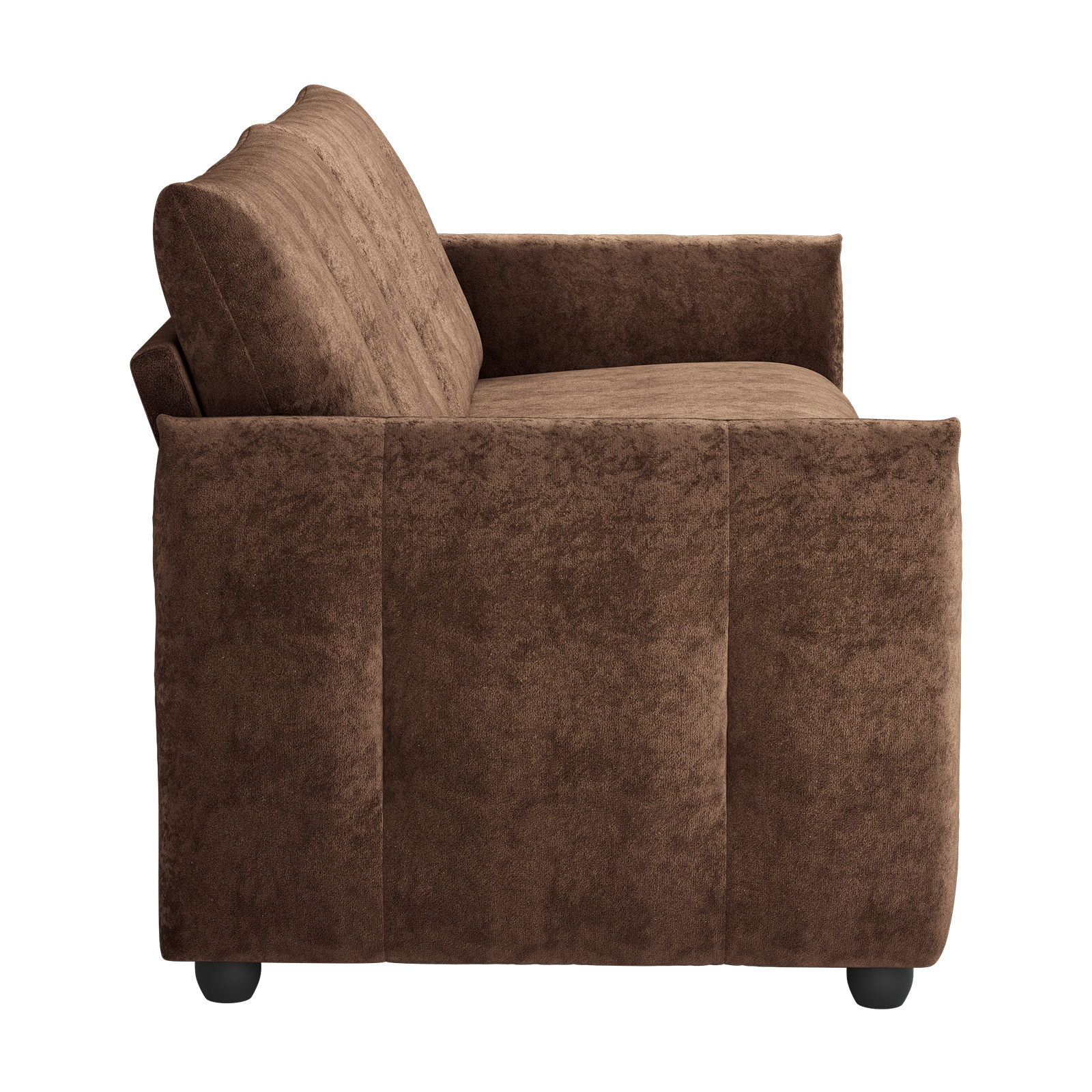 COPIAE 84.5 Inch Loveseat Sofa, Modern Couch and Sofa, Feather-tip armrest design, Sturdy and Easy Installation, Small Sofa for Living Room Bedroom Office and Apartment, Chenille Fabric,Brown