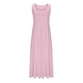 thumbnail image 4 of Liquidation d'Été 2025! Robe Grande Taille pour Femmes, Robe d'Été en Coton et Col Rond Sans Manches Longue, 4 of 5