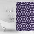 thumbnail image 4 of Small Stall Shower Curtain 48x72 Inch Narrow Half Size Purple Moroccon Bath Curtains Bathroom Decor Country Chic Ethnic Minimalist Motifs Waterproof Fabric Shower Curtain Set with Hooks 48 Inch, 4 of 6