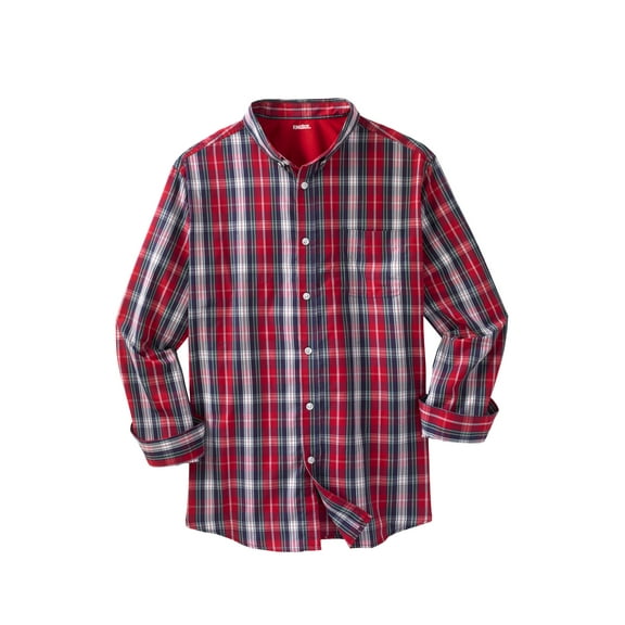KingSize Men's Big & Tall Long Sleeve Wrinkle-Free Plaid Shirt