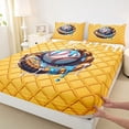thumbnail image 4 of Erosebridal Blue Ice Cream Drip Bed Sheets,Baseball Sport Games King Sheets For Boys Kids 4 Pieces, 4 of 6