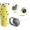 thumbnail image 5 of 30oz Bee Tumbler with Handle & Straw - Insulated Stainless Steel Travel Mug, Leak-Proof Reusable Cup for Coffee - Gift for Bee Lovers, Women or Men, 5 of 6