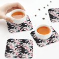 thumbnail image 3 of KLL Drink Coasters Set Square of 4,PU Leather Absorbent Coasters Set Decorative Coffee Cup Coasters Housewarming Gift for Home Decor-Orchids Flowers, 3 of 5