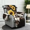 thumbnail image 2 of TSOVTHRID Sunflower Cow Pattern Recliner Cover Non-Slip Recliner Comfy Sofa Slipcover Recliner Cover 1 Seat Couch Protector Soft Furniture Protector Covers with Pocket, 2 of 7