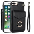 thumbnail image 1 of Elegante funda multifuncional tipo cartera para iPhone 6 Plus/6s Plus con correas, ranura para tarjetas, soporte para anillo, protección para cámara, material de PU, a prueba de golpes, un, 1 of 5