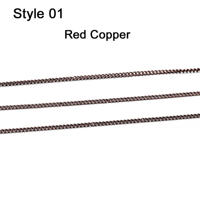 5 m/lote 1,3-2,5mm oro rodio cobre a granel fino collar cadena para DIY fabricación de joyas suministros cadenas accesorios Tan Jianjun unisex