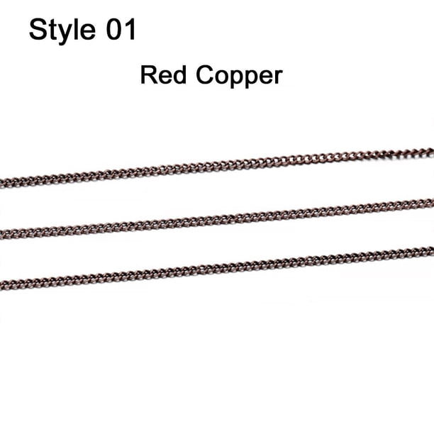 5 m/lote 1,3-2,5mm oro rodio cobre a granel fino collar cadena para DIY fabricación de joyas suministros cadenas accesorios Tan Jianjun unisex