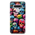 thumbnail image 1 of MUNDAZE LG Stylo 6 Shockproof Clear Hybrid Protective Phone Case Halloween Spooky Colorful Day of the Dead Skulls Cover, 1 of 6