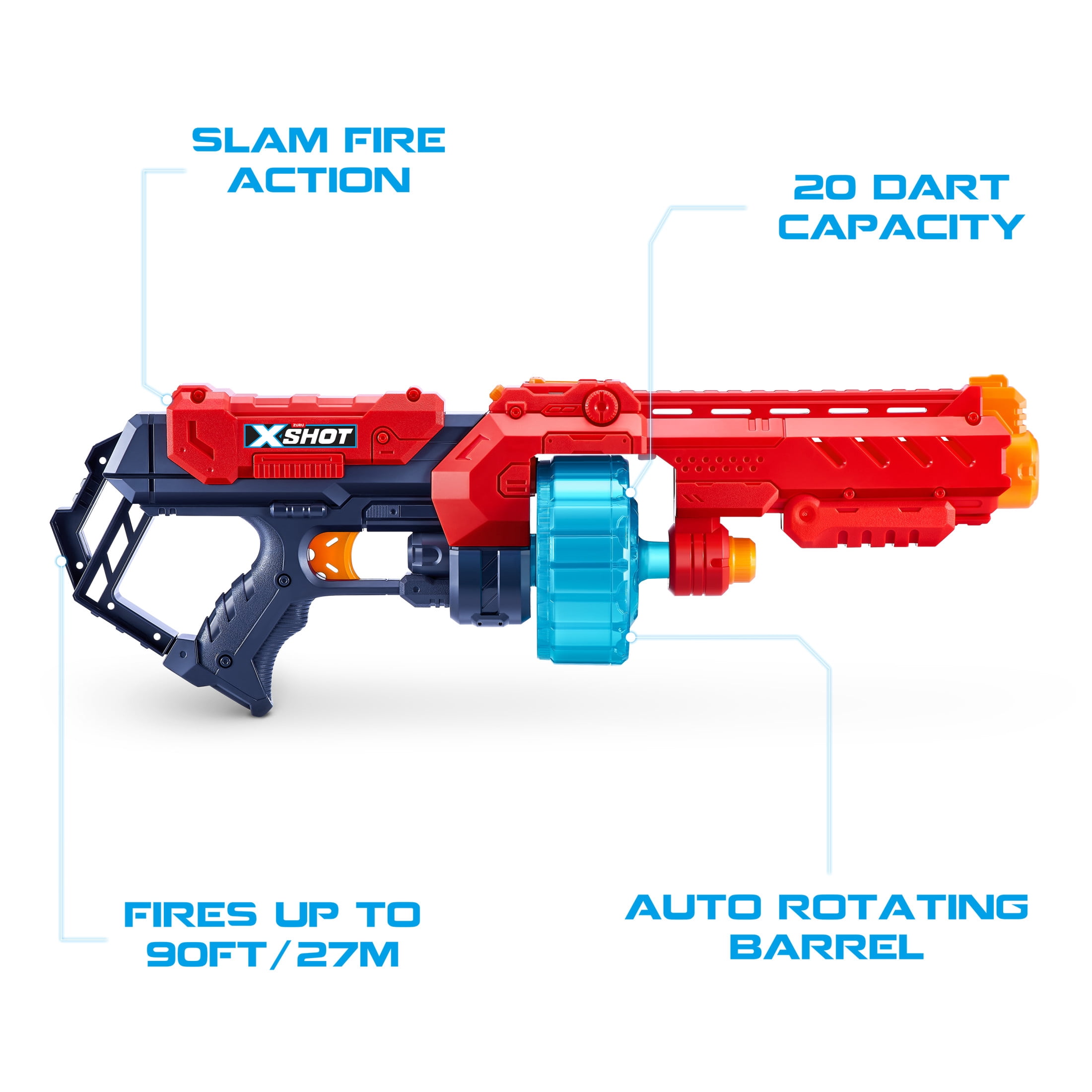 XSHOT Excel Turbo Fire Blaster by ZURU - Outdoor Blaster with 48