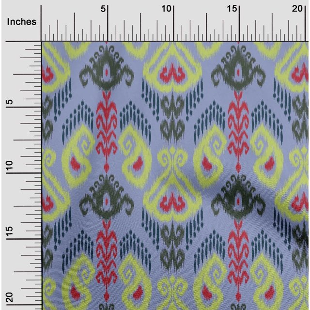 oneOone Georgette Viscose Fabric Swirl & Paisley Ikat Print Fabric By The Yard 42 Inch Wide