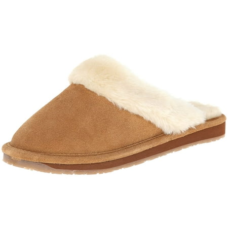 

Clarks Scuff Slip-On Mule Slipper Plush Fur Trim Indoor Outdoor House Slippers (10 CINNAMON)
