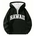 thumbnail image 3 of MHFRRA Sudadera con Capucha y Cremallera de Un Cuarto con Estampado de Letras, Informal, con Bolsillo Frontal, para Ropa de Calle, Moda, Ajuste Cómodo Negro, 3 of 3