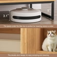 thumbnail image 4 of Litter Box Enclosure, Modern Fluted Hidden Litter Box Furniture,Cat Litter Box Enclosure with Scratching Mat,Cat House Side End Table,Natural, 4 of 9