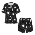 thumbnail image 4 of Naloa Crescent and Stars Women's Short-Sleeved Pajama Set, Loungewear, Summer pajamas, Breathable Cozy - X-Large, 4 of 9