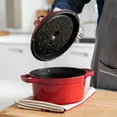 thumbnail image 3 of Staub Cast Iron 4-qt Round Cocotte - Cherry, 3 of 12
