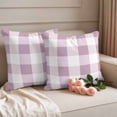 thumbnail image 3 of Pack of 2 Outdoor Pillow Covers 24x24 Inch Waterproof Pink Plaid Throw Pillow Covers,Decorative Couch Pillow Shams Protectors Spring Summer Farmhouse Buffalo Checkered Patio Cushion Pillowcases, 3 of 8