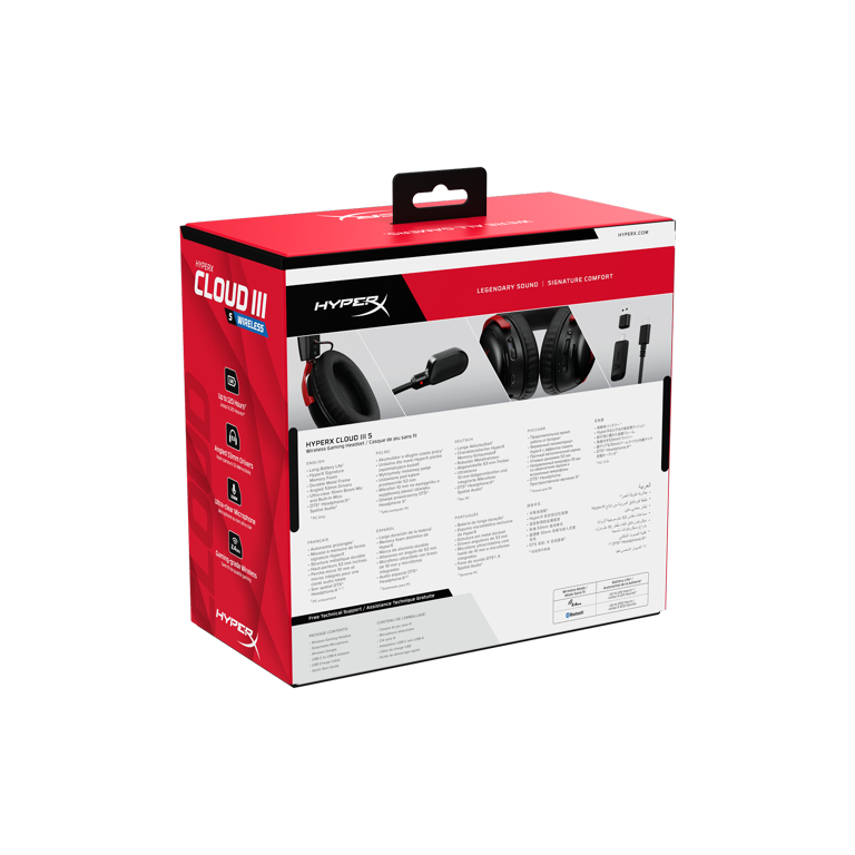 HP HyperX Cloud III S Wireless Gaming Headset, 120/200 Hr Battery