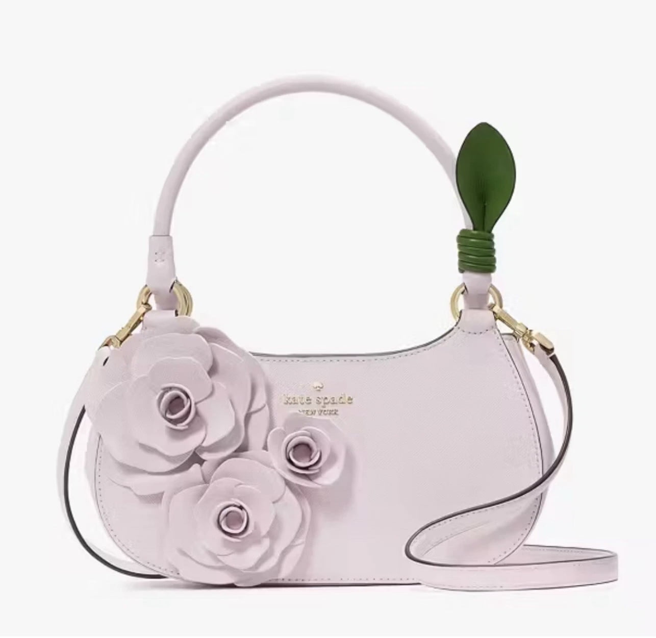 Kate Spade Large Pebbled Leather Shoulder Handbag with Detachable