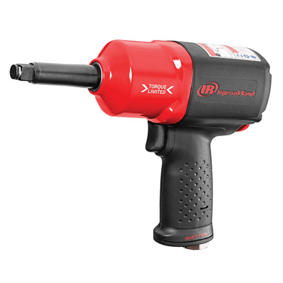 Ingersoll Rand 1/2 Inch Air Impact Wrench, 2 Inch Ext Anvil, Quiet, 780 ft-lb Torque, Friction Ring Retainer, Pistol